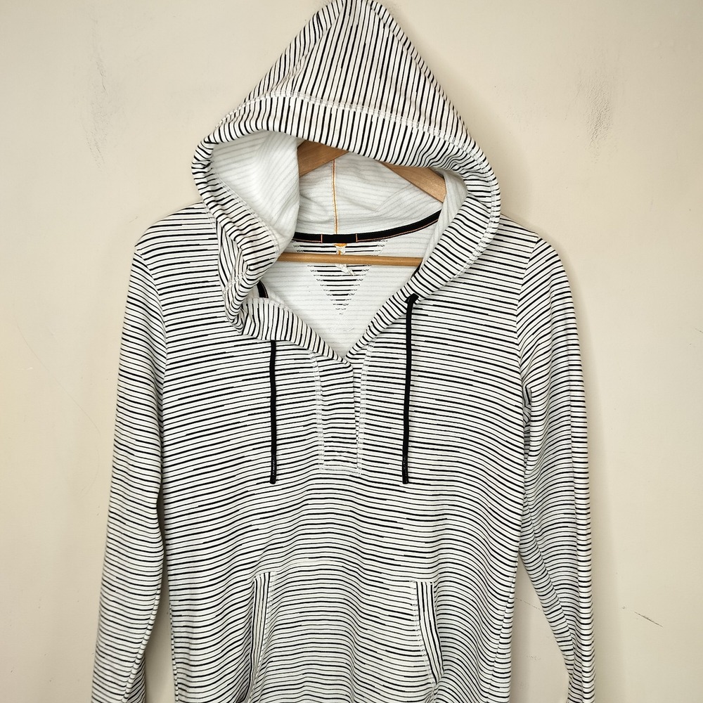 Lucy Active Striped Hoodie Small Cotton Blend Pouch Pocket - Picture 3 of 8